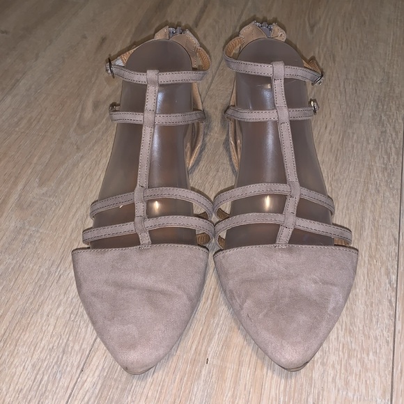 Maurices Orelie beige double strap pointy toe flats - Picture 2 of 8